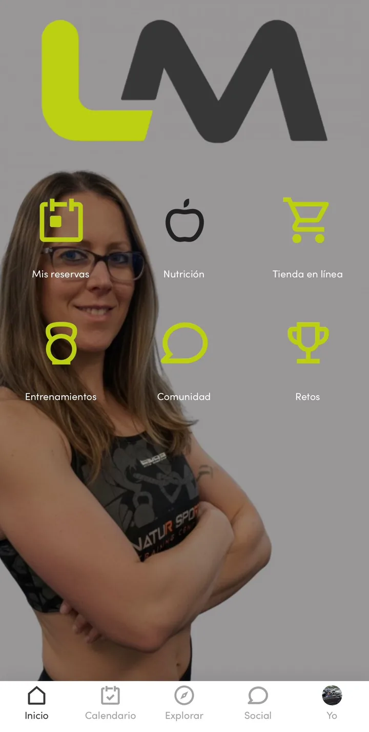 Train with Lorena Méndez app home screen